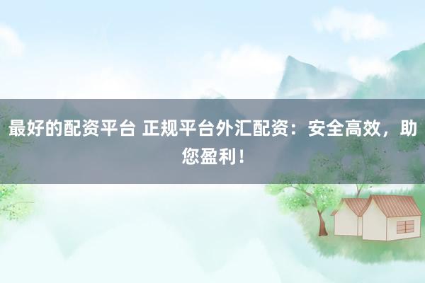 最好的配资平台 正规平台外汇配资：安全高效，助您盈利！