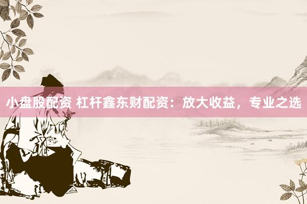 小盘股配资 杠杆鑫东财配资：放大收益，专业之选
