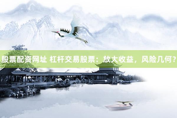 股票配资网址 杠杆交易股票：放大收益，风险几何？