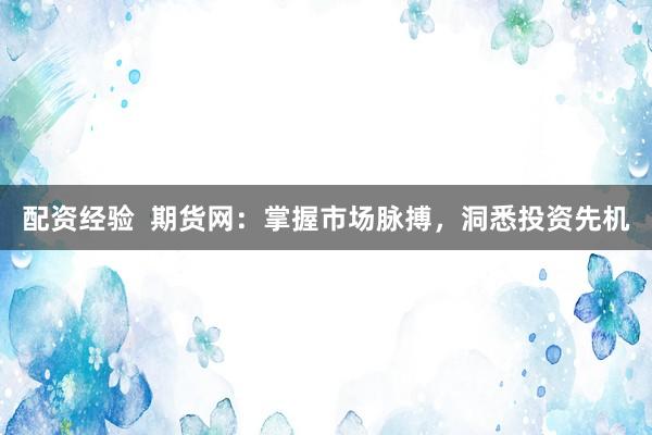 配资经验  期货网：掌握市场脉搏，洞悉投资先机