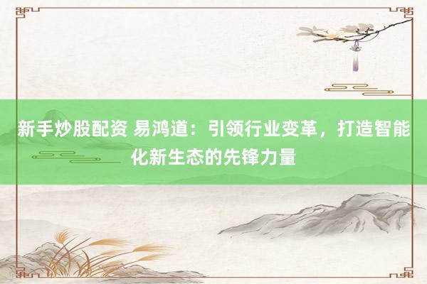 新手炒股配资 易鸿道：引领行业变革，打造智能化新生态的先锋力量
