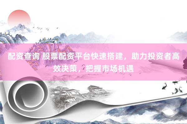 配资查询 股票配资平台快速搭建，助力投资者高效决策，把握市场机遇