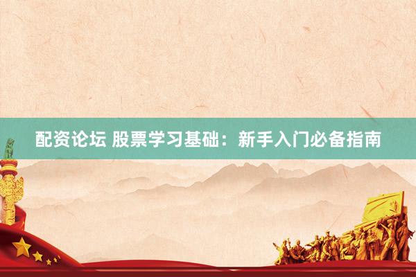 配资论坛 股票学习基础：新手入门必备指南