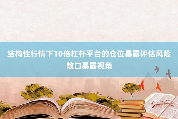 结构性行情下10倍杠杆平台的仓位暴露评估风险敞口暴露视角