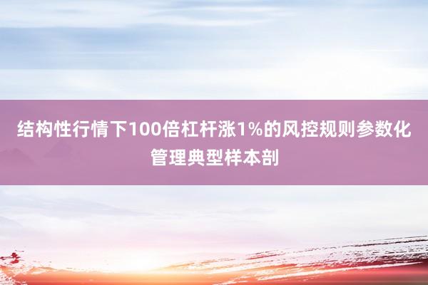 结构性行情下100倍杠杆涨1%的风控规则参数化管理典型样本剖