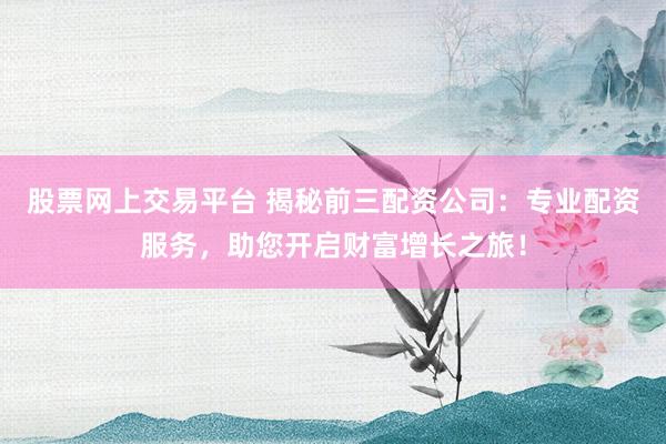 股票网上交易平台 揭秘前三配资公司：专业配资服务，助您开启财富增长之旅！